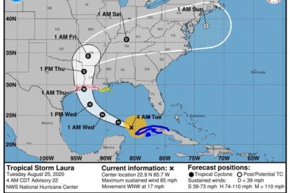 Aviso No. 25: Laura se aleja de Cuba