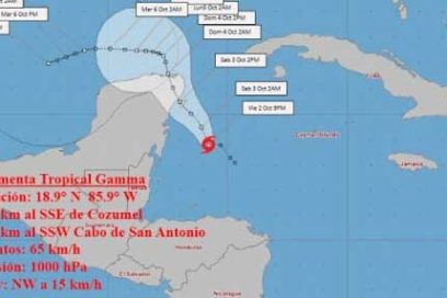 Aviso de Ciclón Tropical: Gamma se intensifica en el noroeste del mar Caribe