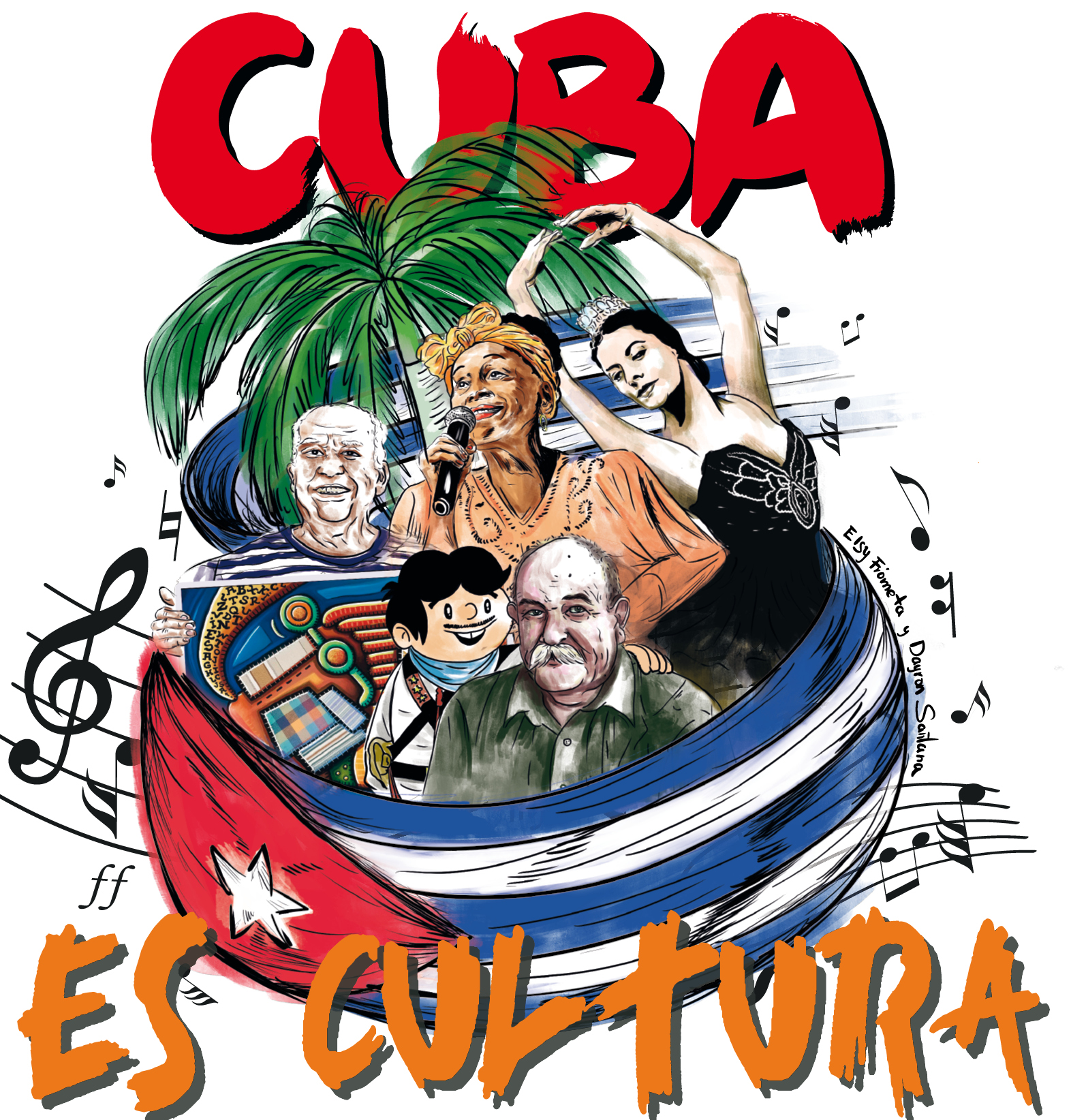 20 Octubre: Día de la Cultura Cubana. Ilustración: Elsy Frómeta y Dayron Santana.