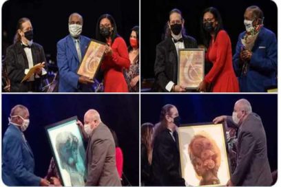 Felicita Díaz-Canel a músicos laureados en Cuba