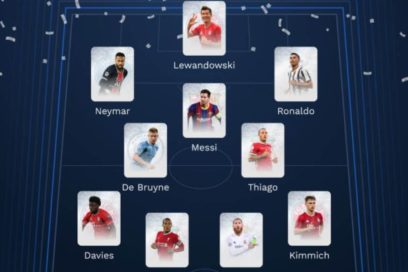 Messi y Cristiano en el once del año de la Uefa