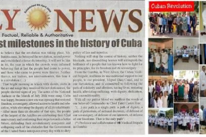 Diario gambiano Daily News rememora triunfo de la Revolución cubana