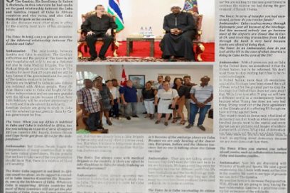 Diario The Voice publica extensa entrevista a embajador cubano en Gambia