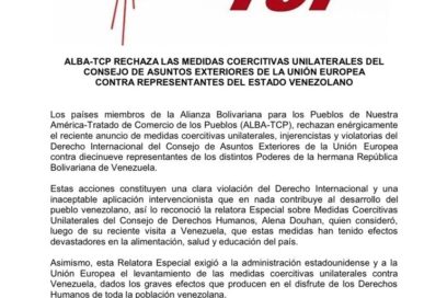 Países del ALBA-TCP rechazan sanciones de la Unión Europea contra funcionarios venezolanos