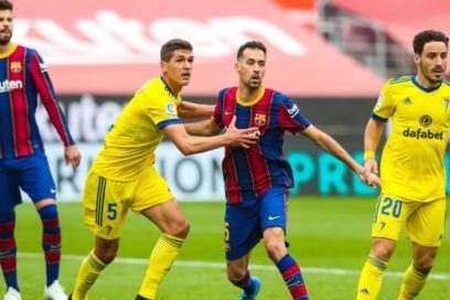 El Barça empata a un gol con el Cádiz.