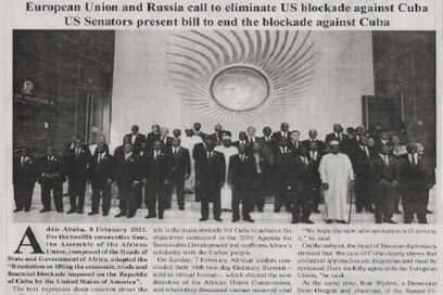 Exaltan en Gambia rechazo de África, Unión Europea y Rusia a bloqueo de EE.UU. contra Cuba