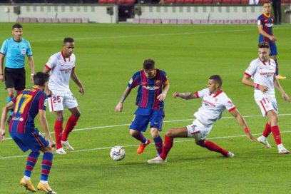 El Sevilla vence 2-0 al Barça en la ida de la semifinal de Copa.