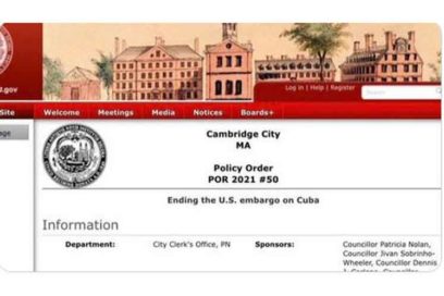 Piden fin del bloqueo a Cuba desde Cambridge, EE.UU.