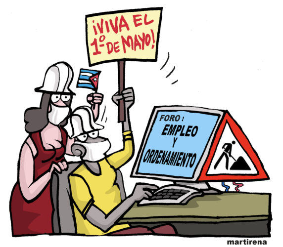 Foro debate, foro online, Trabajadores, caricatura, Primero de mayo
