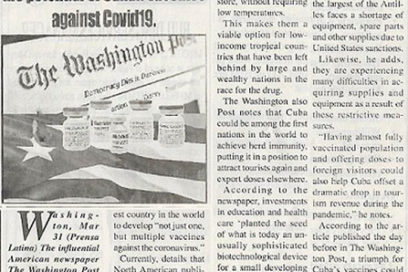 Diario gambiano reproduce artículo de su similar The Washington Post sobre vacunas cubanas