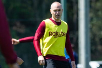 Iniesta regresa a los entrenamientos tras recuperarse de su operación.