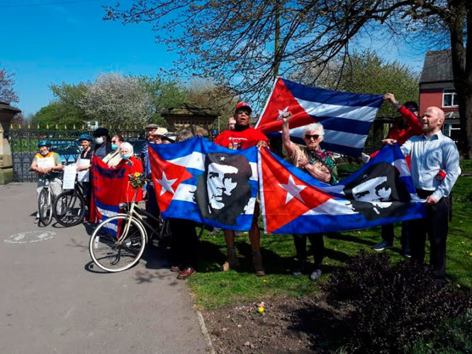 Este sábado hubo movilizaciones en apoyo al país caribeño en Manchester, Birmingham, Sheffield, Londres y otras ciudades del Reino Unido. Foto: Cubainformación