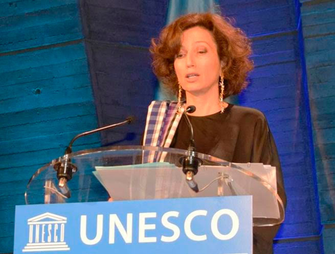 La directora general de la UNESCO, Audrey Azoulay, convocó a la comunidad internacional a incrementar sus acciones ante el cambio climático y otros importantes desafíos que enfrenta la humanidad. Foto: Tomada de Prensa Latina