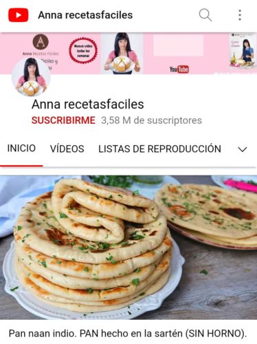 Anna recetasfaciles, otro sitio preferido en youtube