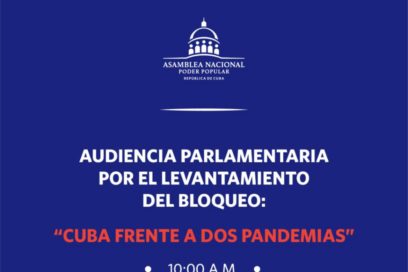 Realizará Asamblea Nacional Audiencia Parlamentaria contra el bloqueo