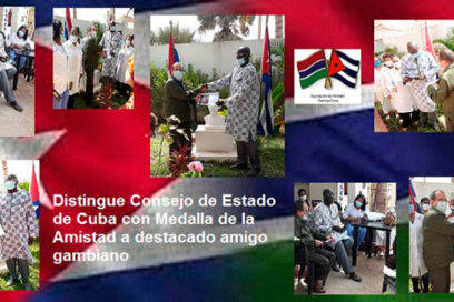 Distingue Consejo de Estado de Cuba con Medalla de la Amistad a destacado amigo gambiano