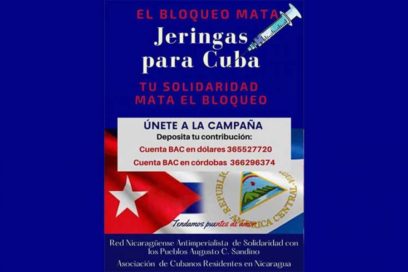 Nicaragua aporta 130 mil unidades a campaña Jeringuillas para Cuba