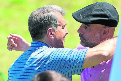 Guardiola y Laporta hablan de trueques.