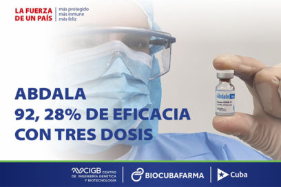 Candidato vacunal Abdala muestra 92,28% de eficacia en su esquema único de tres dosis (+ Video)