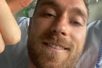 Eriksen envía mensaje de agradecimiento desde el hospital.