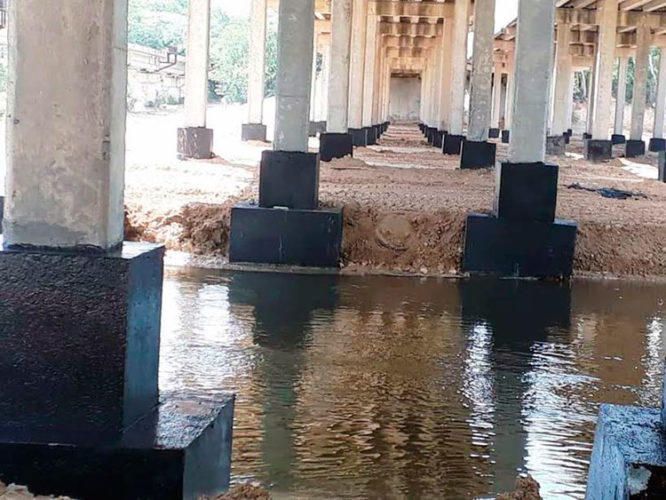 Las columnas quedaron fortificadas y protegidas. Foto: Periódico 5 de Septiembre