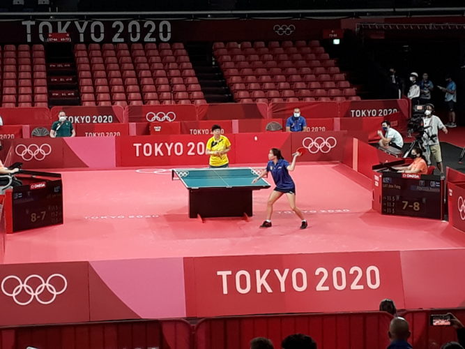 Daniela Fonseca en su debut olímpico. Foto. del autor.