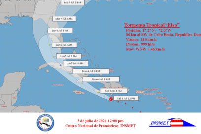 Aviso no. 9: Elsa se debilita ligeramente al sur de La Española