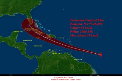 Se forma la tormenta tropical Elsa (Aviso + Cono de trayectoria)