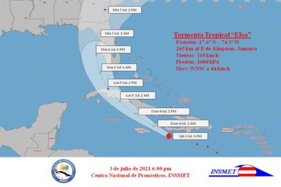 Aviso 11: Elsa disminuye su velocidad de traslación entre Haití y Jamaica