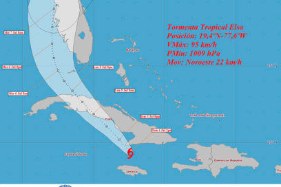 Aviso 16 (3:00 pm): Elsa justo al sur de Cabo Cruz