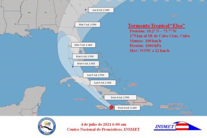Aviso 14 (9 am): Elsa en los mares al nordeste de Jamaica