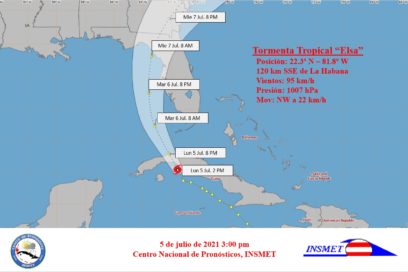 Aviso 24 (3:00 pm): Elsa toca tierra en la Ciénaga de Zapata
