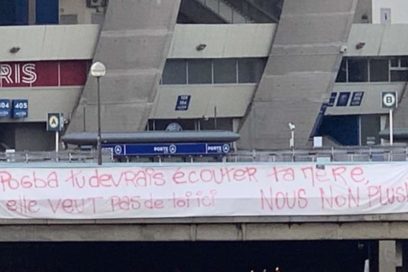 Afición del PSG rechaza a Pogba: Ante la posible llegada del internacional francés Paul Pogba al PSG, seguidores del club mostraron su inconformidad con una pancarta: “Pogba, debes escuchar a tu madre, ella no te quiere aquí. ¡NOSOTROS TAMPOCO!”.