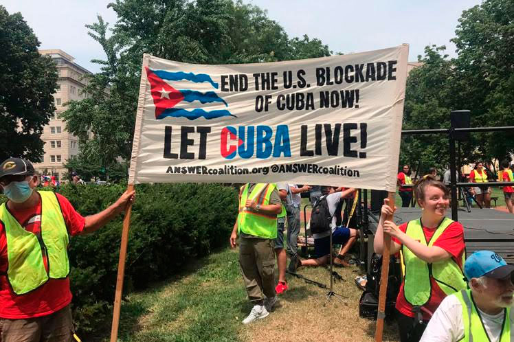 El plantón en el parque Lafayette, en Washington, fue el cierre de una caminata de más de 2 mil km durante casi 1 mes por varios estados de la unión. Foto: PL