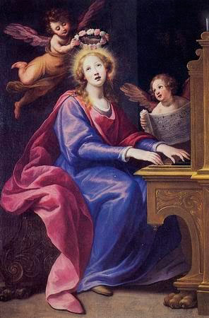 Santa Cecilia tocando el órgano, 1620, de Matteo Rosselli (Florencia, 1578-1650).