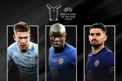 Kanté, Jorginho y De Bruyne disputarán el galardón al mejor del año de la Uefa.