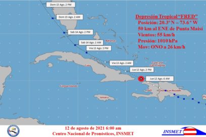 Aviso No. 7: Fred se desplaza por la costa norte de la región oriental