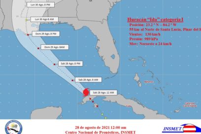 Aviso 12 (6 am): Ida se interna en aguas del Golfo de México alejándose más de Cuba