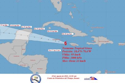 Aviso 13: Grace se desplaza hacia el mar Caribe occidental