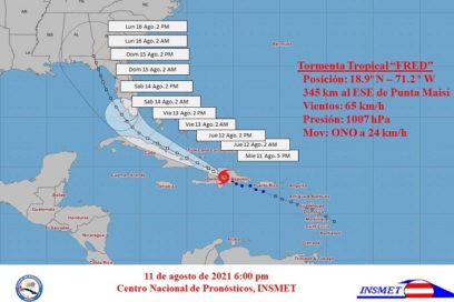 Tormenta tropical Fred se interna en República Dominicana