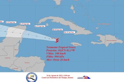 Aviso 14: Grace próximo a las islas Caimán