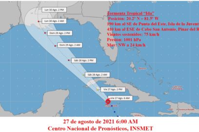 Aviso 4: tormenta tropical Ida se aproxima al occidente algo más fuerte