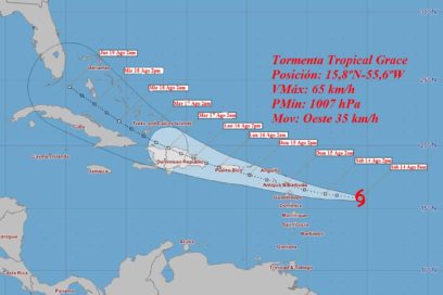 Aviso No. 2: Se forma la tormenta tropical Grace