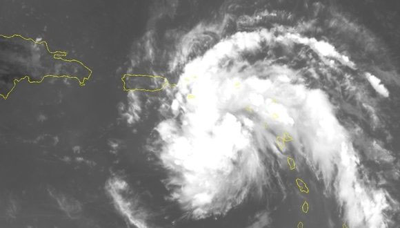 La perturbación tropical en el nordeste del Caribe. Foto: National Oceanic and Atmospheric Administration