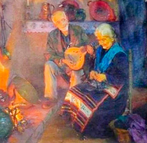 La pintura Dulce recuerdo, de 1944, de Manuel González Santos, fue la pieza del mes en el Catálogo rimado 153.