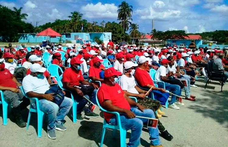 Imagen del acto. Foto: Cortesía del Contingente Blas Roca
