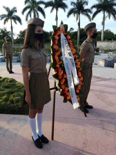 En el Complejo Histórico Camilo Cienfuegos de Yaguajay se realizó la tradicional guardia de Honor de cada 28 de octubre. Foto: Luis Francisco Jacomino