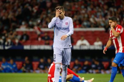 Piqué: “no hemos empezado bien, fuimos a buscarles y nos metieron dos goles con muy poco. Podíamos jugar tres horas y no meteríamos un gol, la cosa está muy mal pero no queda más que trabajar, descansar y volver con más fuerzas».