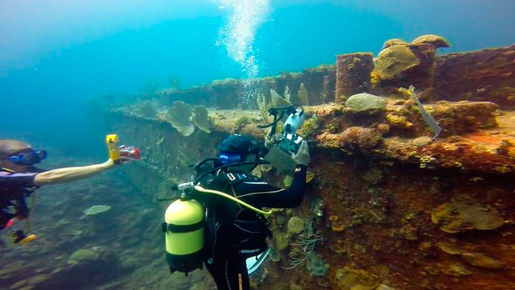 Las imágenes captadas durante las jornadas de competición son presentadas a FOTOSUB. Foto: Centro internacional de buceo de Cienfuegos