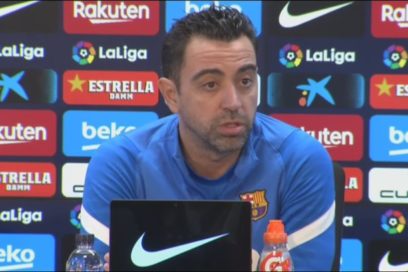 Xavi: «Más que gol, al Barcelona lo que le falta es atrevimiento. Estoy contento con muchos aspectos, estamos muy bien en la presión tras pérdida. En tema de estrategia estoy contento porque  no hemos encajado, pero en ataque nos tenemos que atrever más».